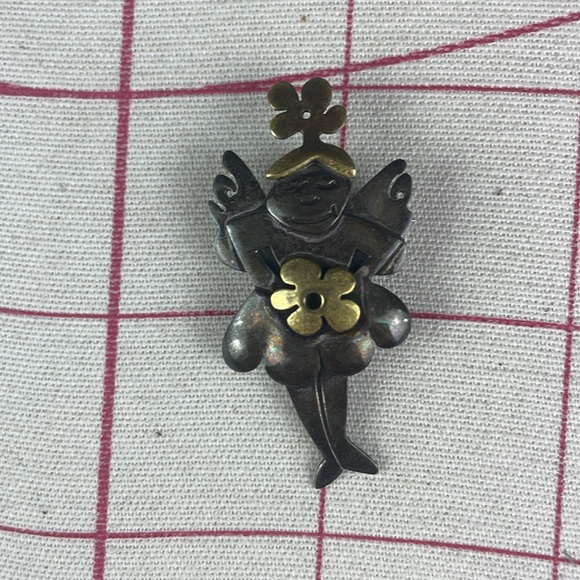 Far Fetched 925 Sterling Silver Flower Fairy Brooch - Picture 7 of 7
